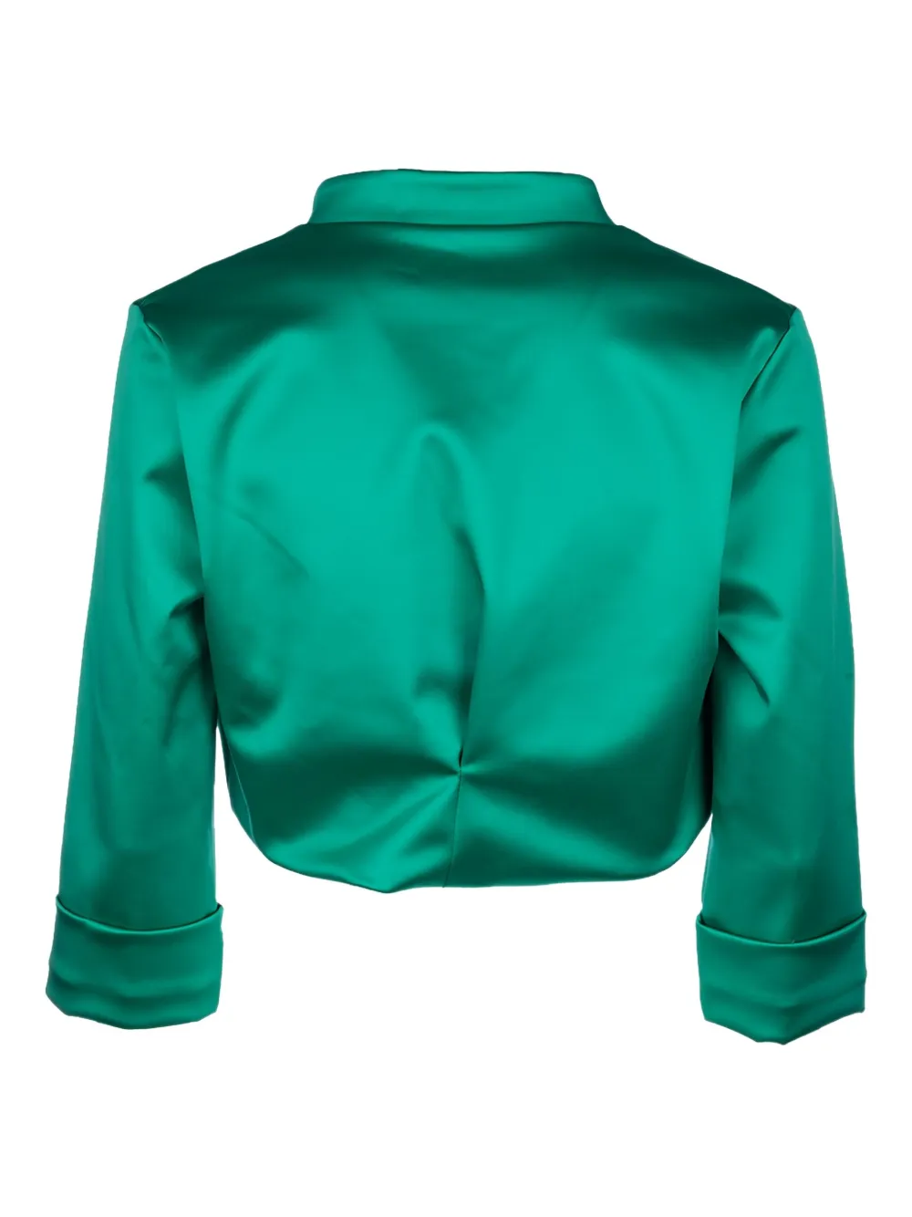 Chiara Boni La Petite Robe Satin Bolero Cropped Jacket In Green
