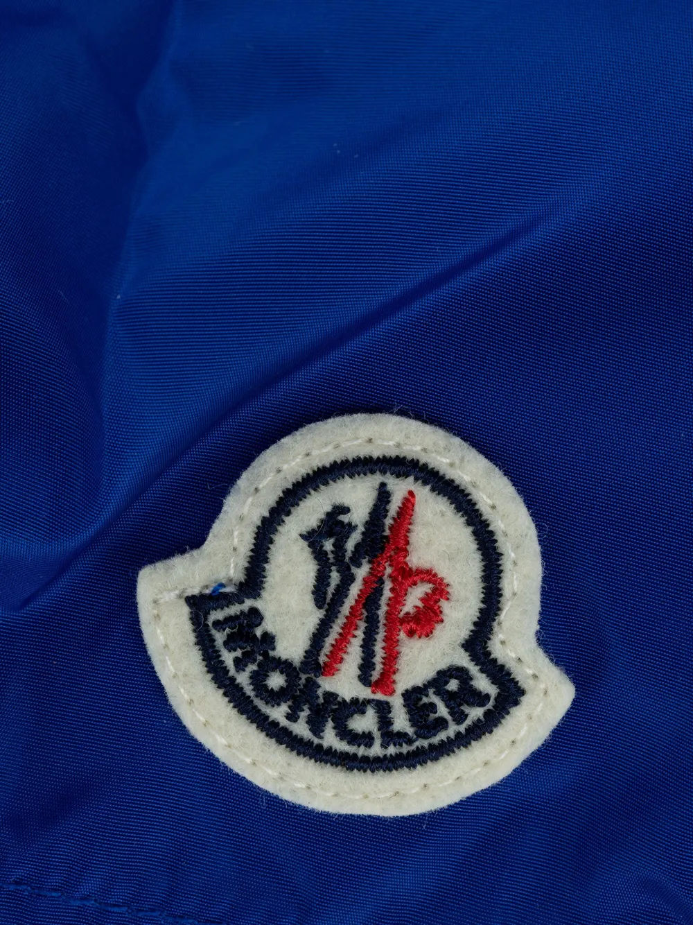 Moncler Enfant Zwembroek met logopatch en zijstreep Blauw