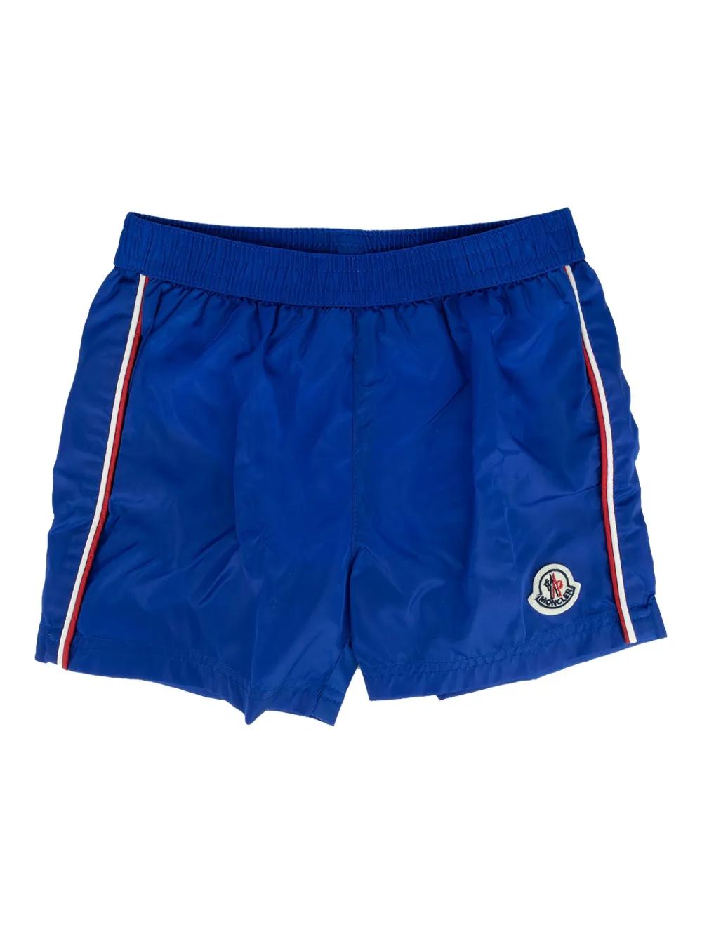 Moncler Enfant short de bain rayé à patch logo - Bleu Moncler Enfant short de bain rayé à patch logo - Bleu