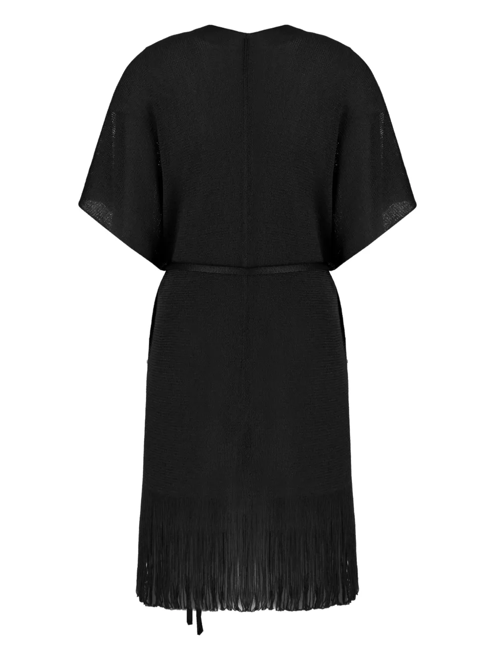 Sundek Fringe Crochet Mini Robe In Black