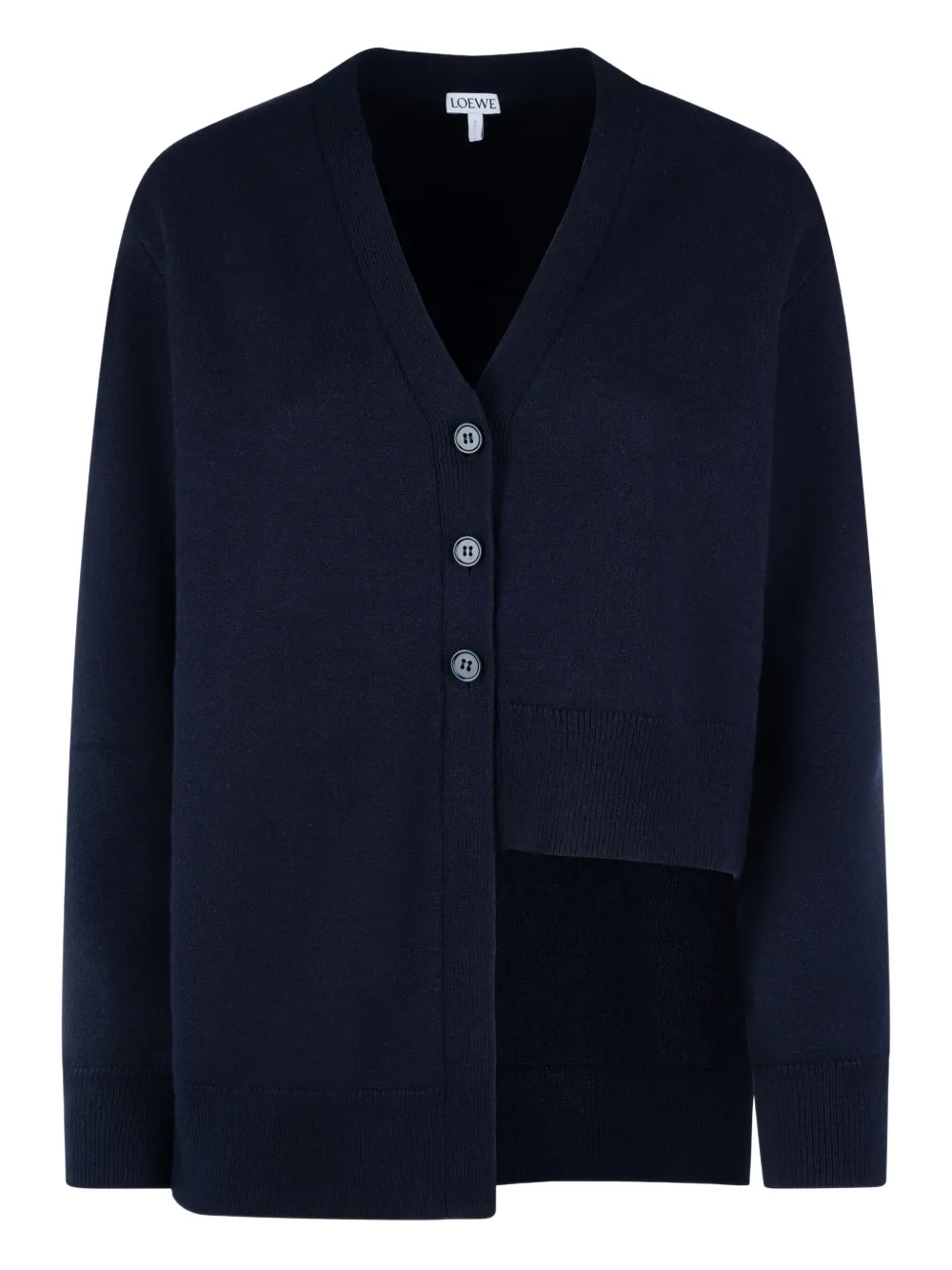 LOEWE button-fastening asymmetric cardigan - ブルー LOEWE button-fastening asymmetric cardigan - ブルー
