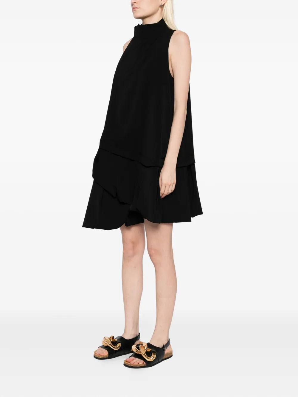 JW Anderson Midi-jurk met ruches Zwart