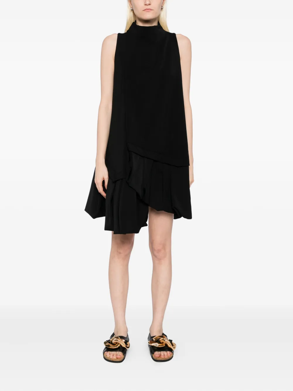 JW Anderson Midi-jurk met ruches Zwart