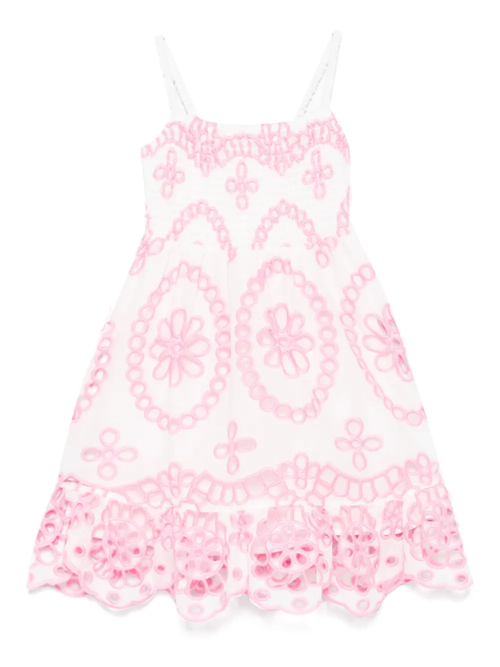 MC2 Saint Barth Kids Jurk met broderie anglaise Wit