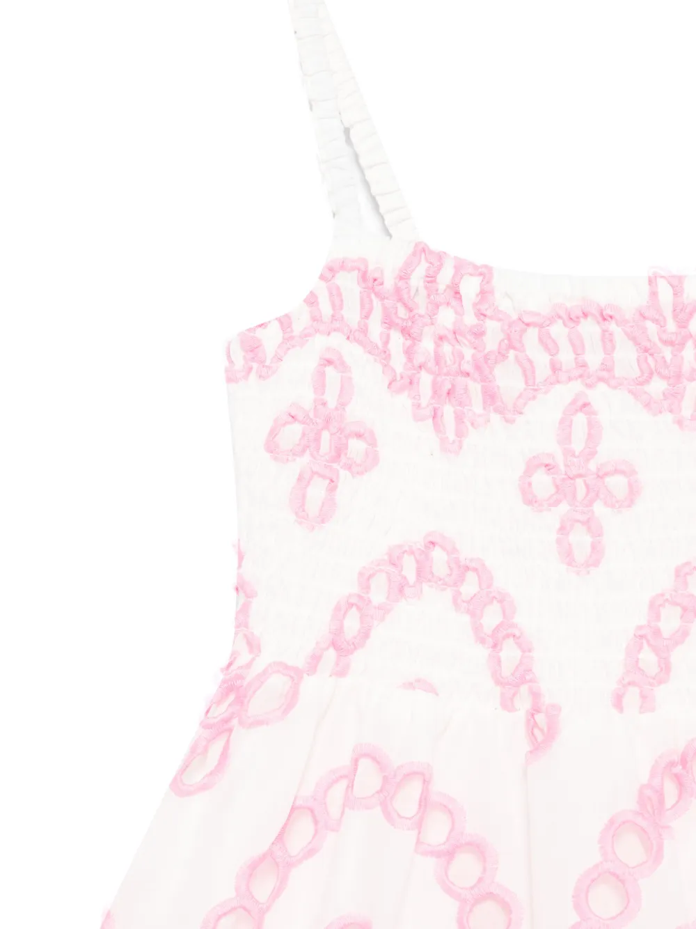 MC2 Saint Barth Kids Jurk met broderie anglaise Wit