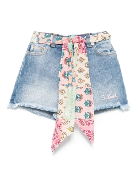 MC2 Saint Barth Kids 스카프 디테일 데님 쇼츠