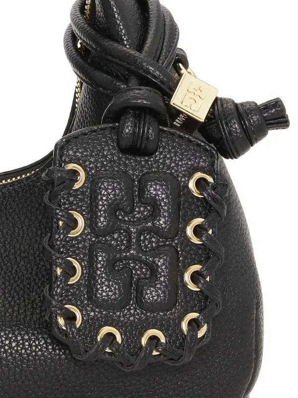 GANNI テクスチャードレザーハンドバッグ ミニ | ブラック