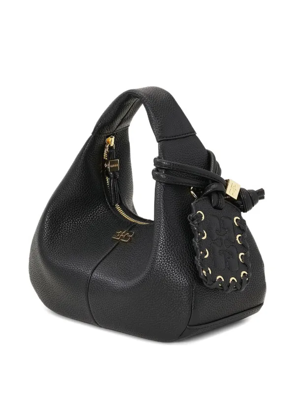 GANNI Mini Textured Leather Tote Bag | Black | FARFETCH