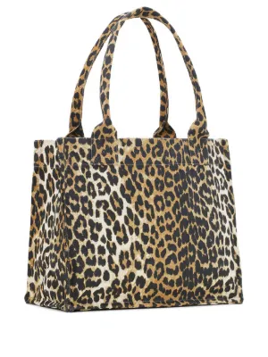 トートバッグ Ganni FW25 BORSA TOTE LEOPARDATA (A5807 943) Ganni Large Easy Shopper Print Leopard | END. (US)