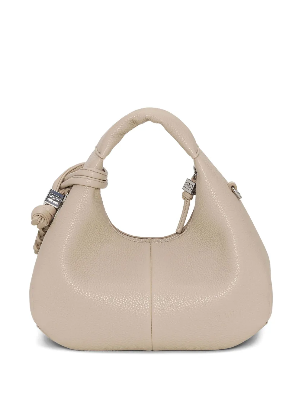 GANNI Leren mini-shopper met textuur - Beige