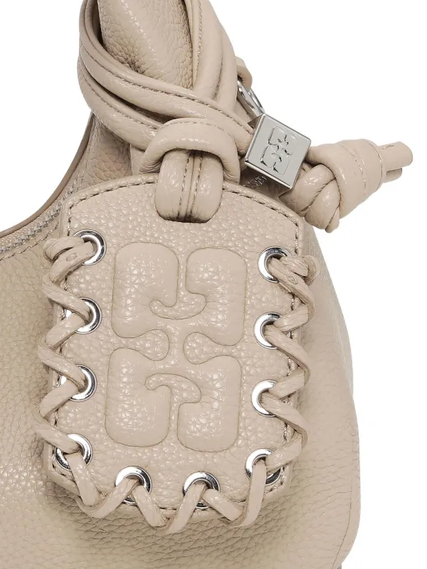 GANNI ベージュ クッションデザイン ハンドバッグ GANNI Mini Grained Tote Bag | Neutrals | FARFETCH