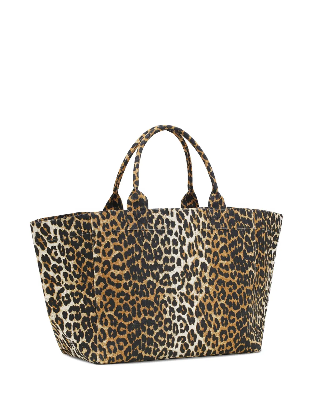 GANNI Shopper met luipaardprint Beige