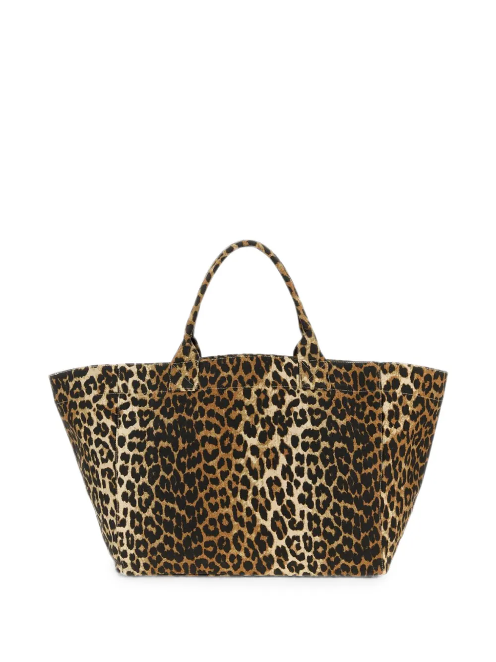 GANNI XXL shopper met luipaardprint Beige