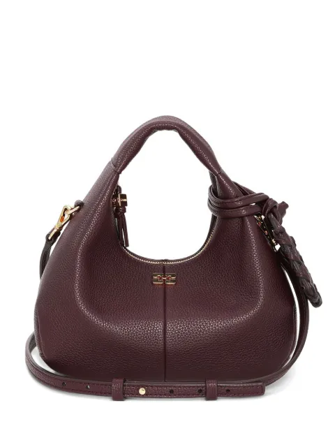 GANNI mini textured leather tote bag