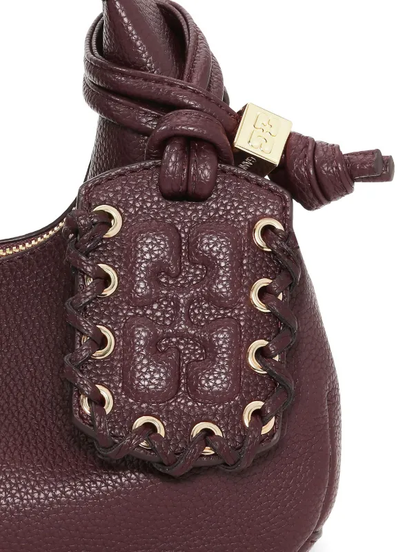 GANNI テクスチャードレザーハンドバッグ ミニ | ブラウン