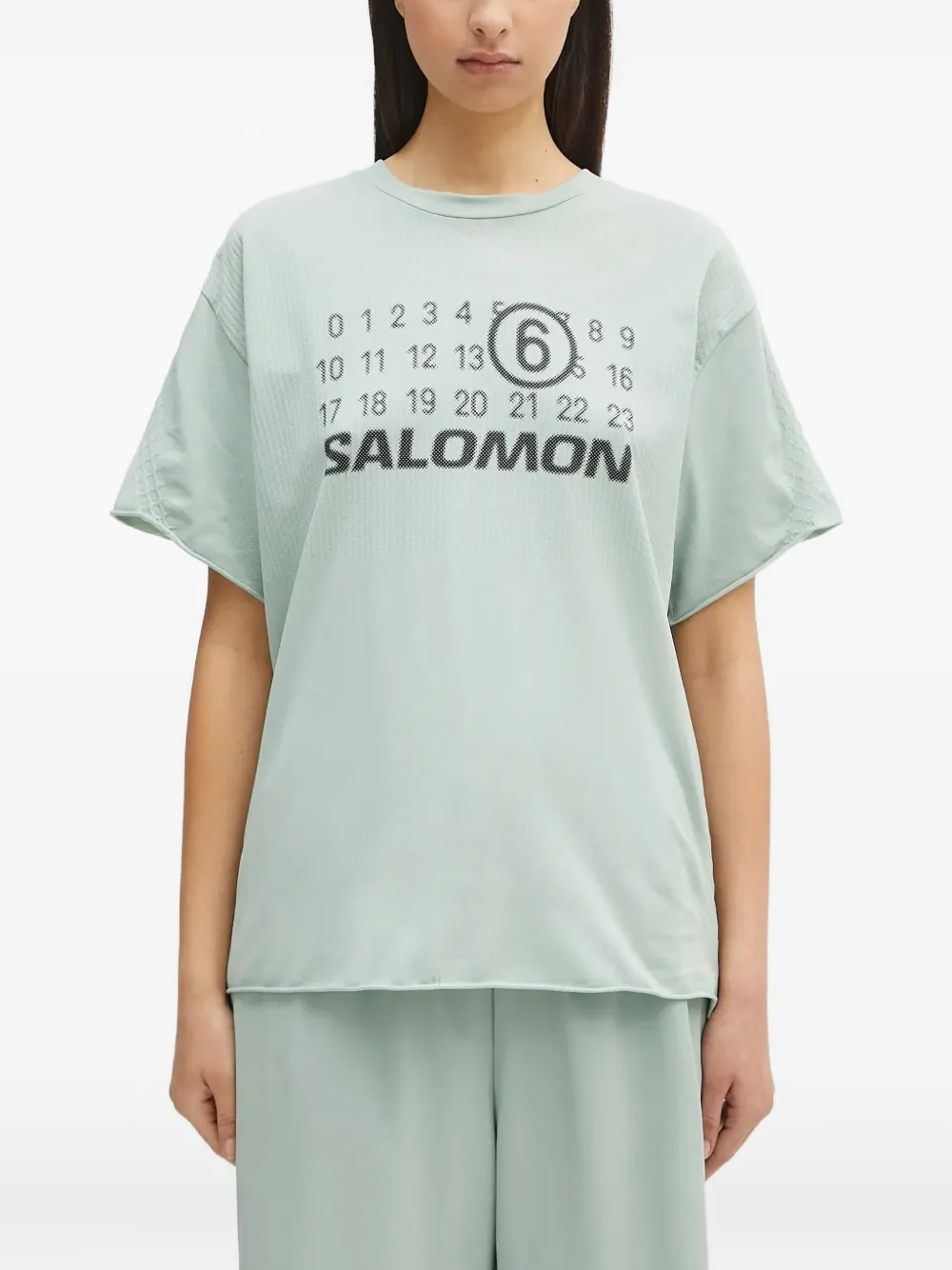 MM6 Maison Margiela x Salomon print textured seamless T-shirt Groen