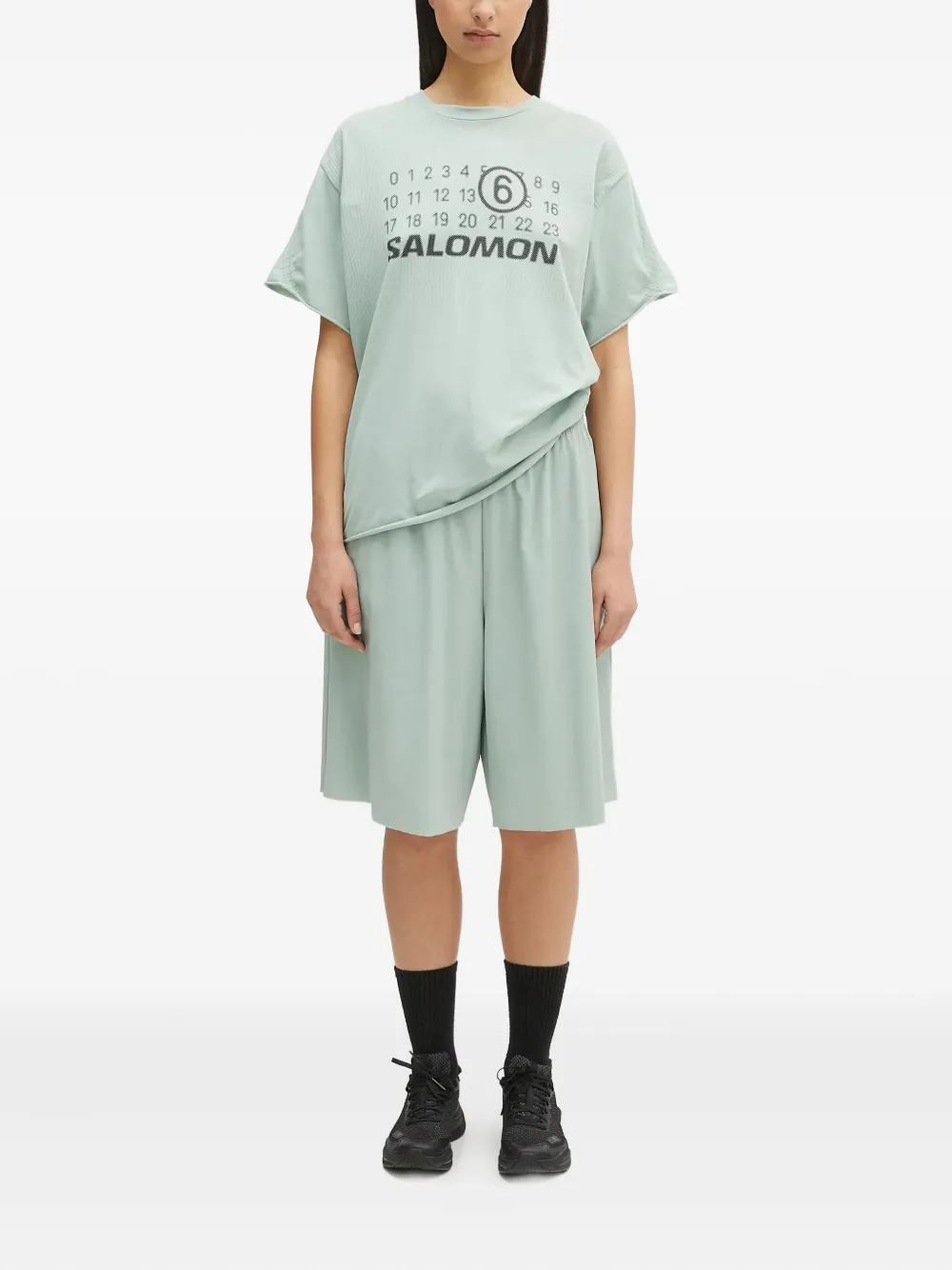 MM6 Maison Margiela x Salomon print textured seamless T-shirt Groen