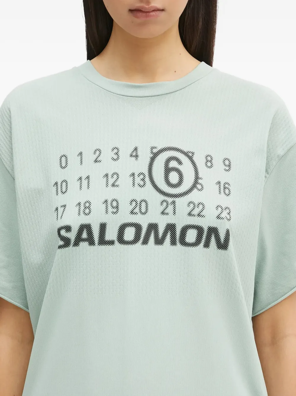 MM6 Maison Margiela x Salomon print textured seamless T-shirt Groen