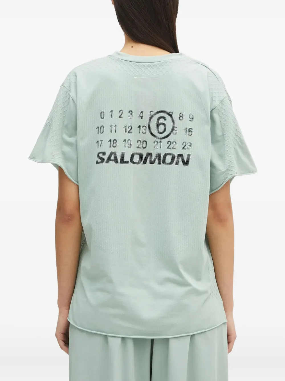 MM6 Maison Margiela x Salomon print textured seamless T-shirt Groen