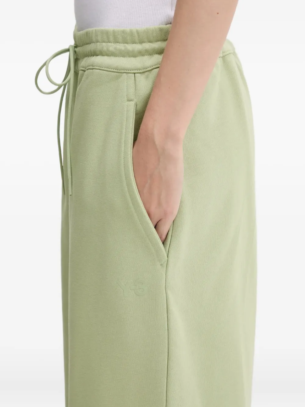 Y-3 drawstring-waist track pants Groen