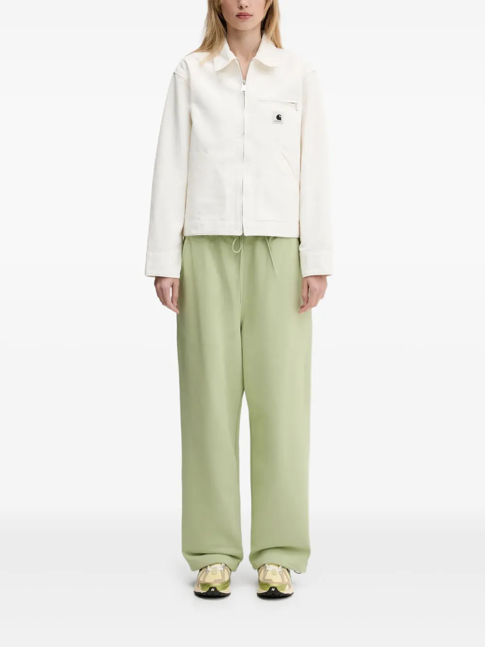 Y-3 drawstring-waist track pants Groen