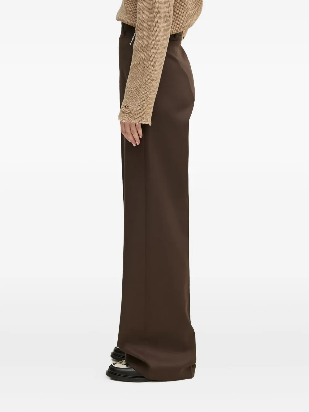 MM6 Maison Margiela Broek met geplooid detail Bruin