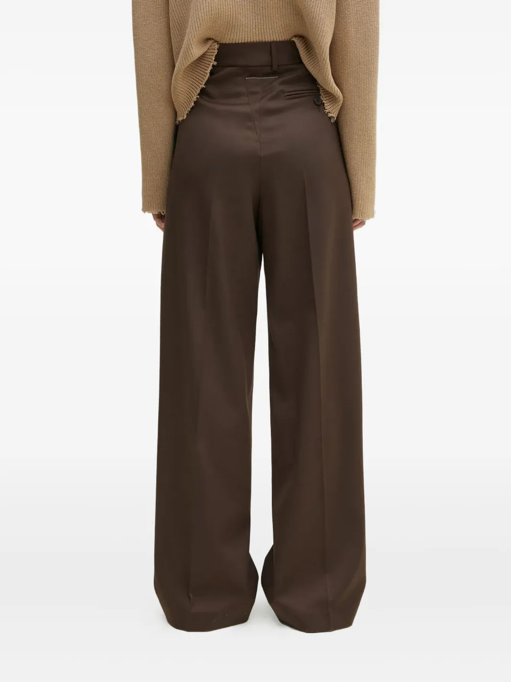 MM6 Maison Margiela Broek met geplooid detail Bruin