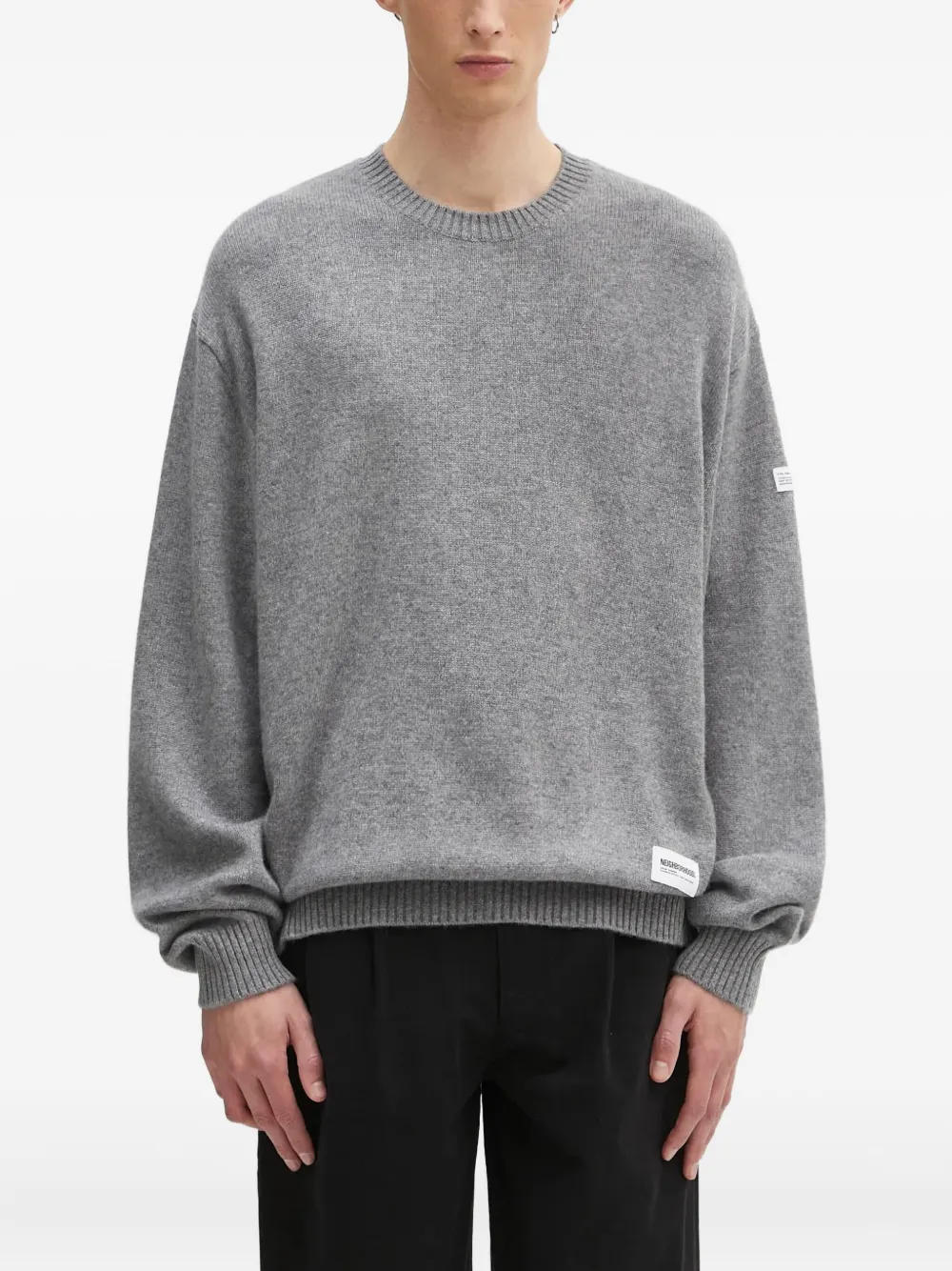 Neighborhood Sweater met logopatch Grijs