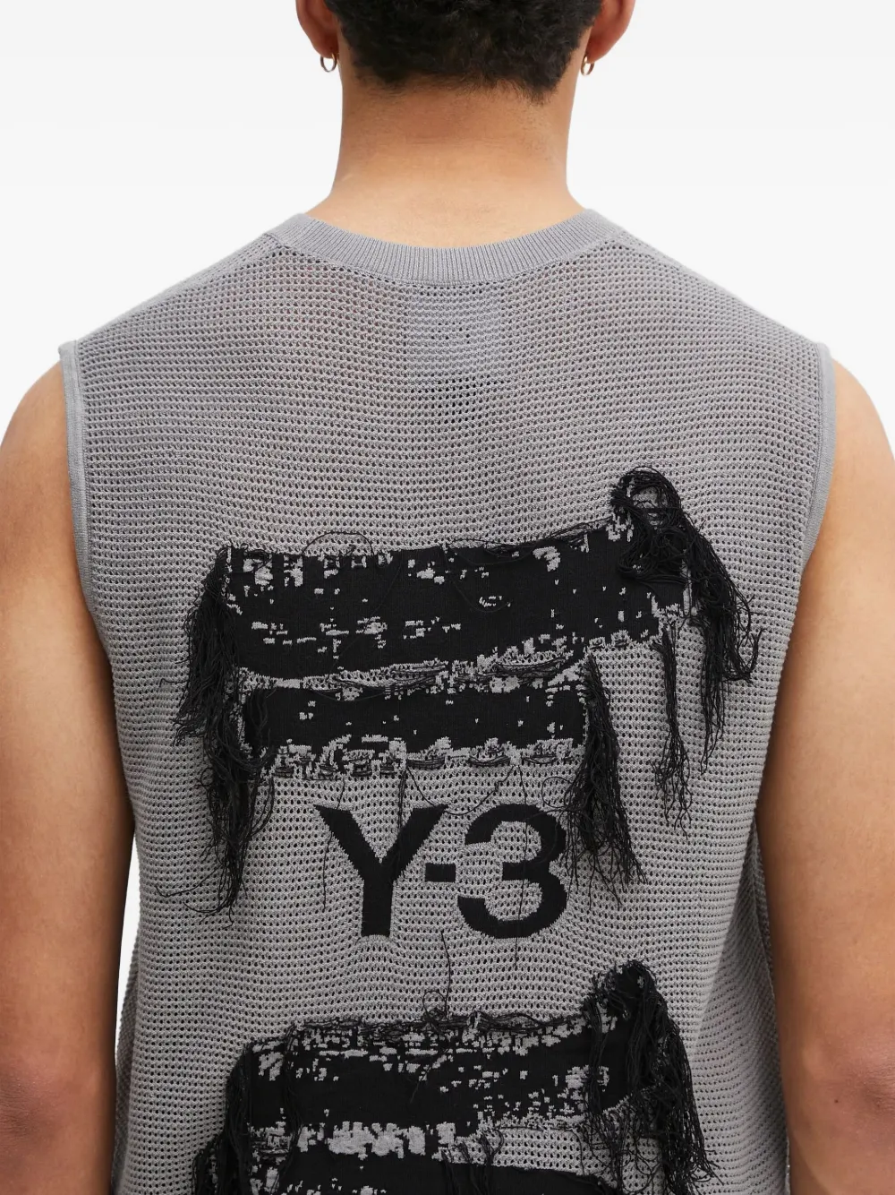 Y-3 Mouwloze trui met textuur Grijs