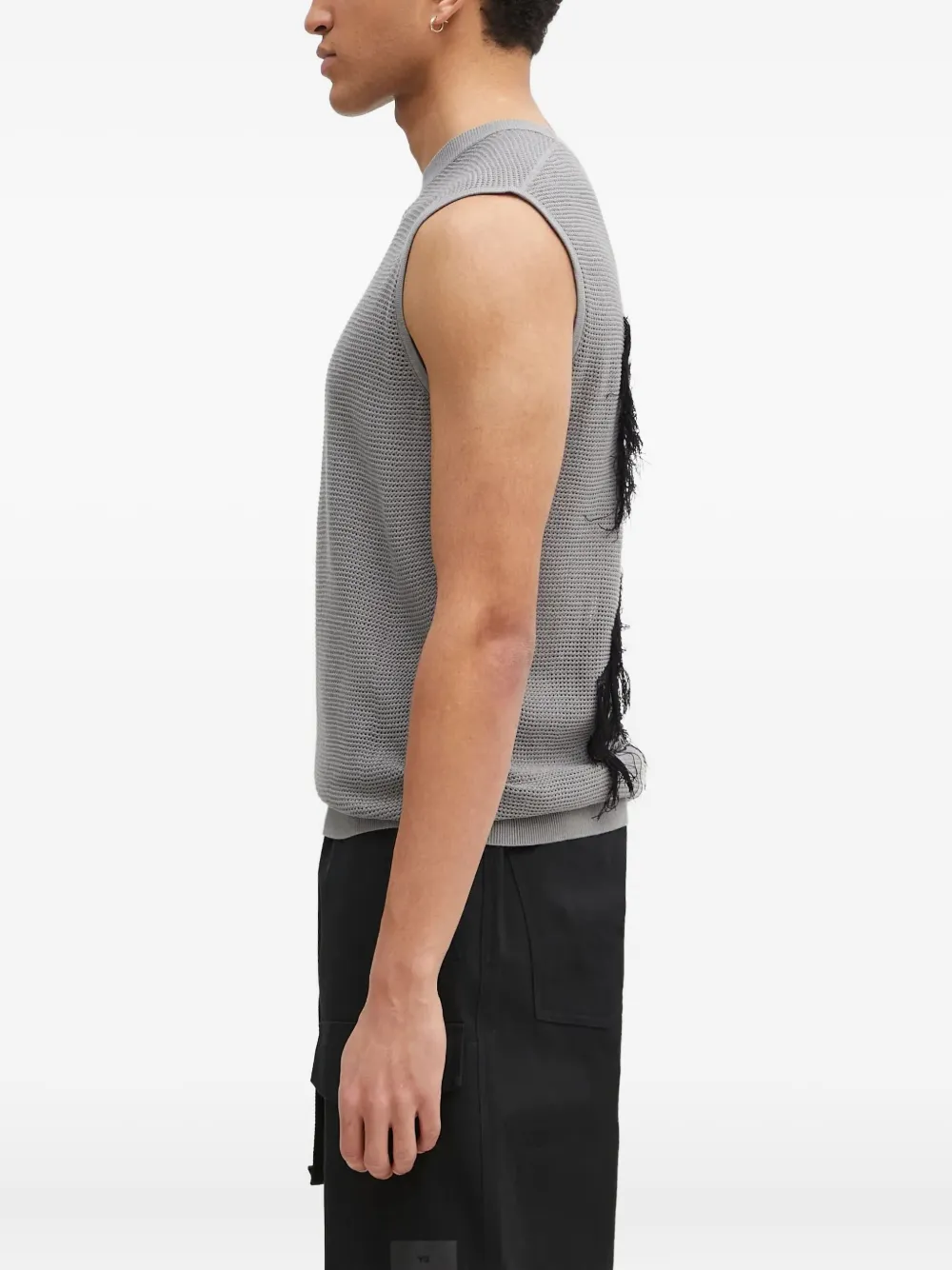 Y-3 Mouwloze trui met textuur Grijs