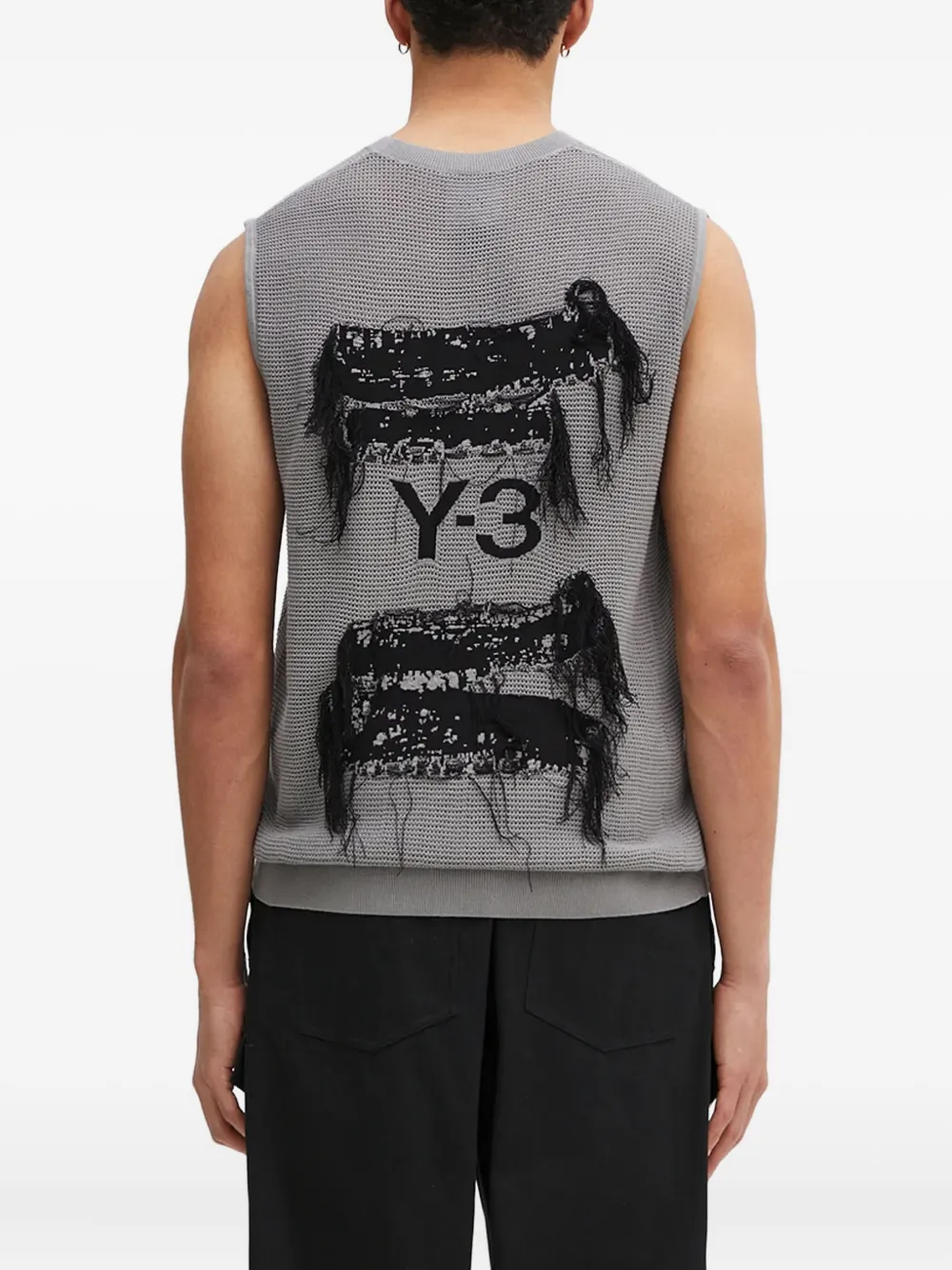 Y-3 Mouwloze trui met textuur Grijs