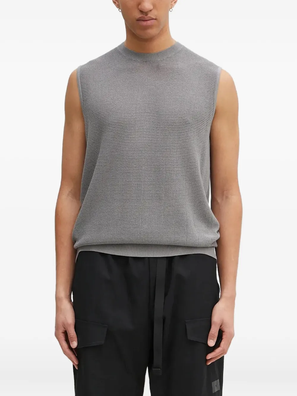 Y-3 Mouwloze trui met textuur Grijs