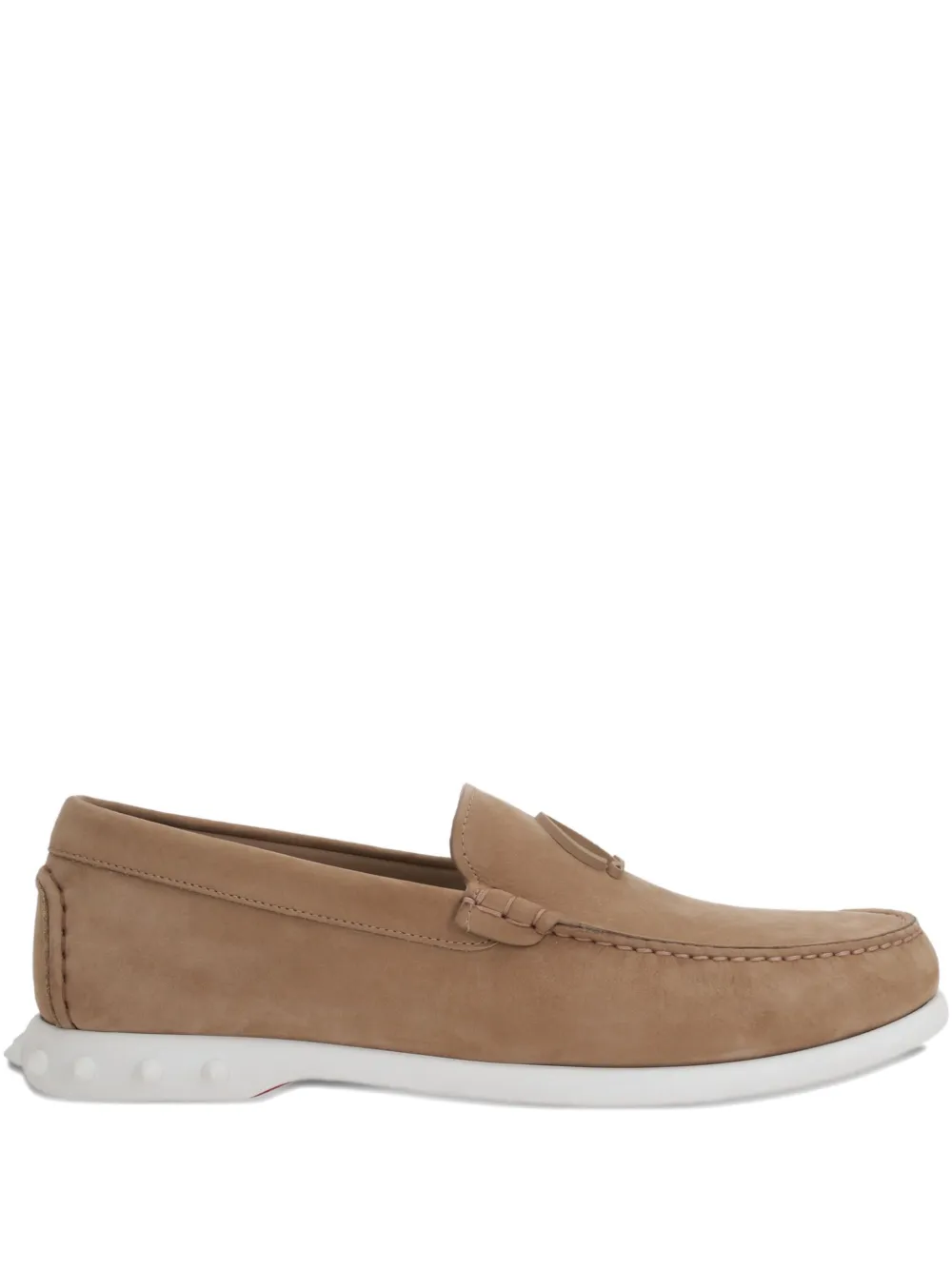 Christian Louboutin logo-embellished calf leather loafers | Brown | Image 1