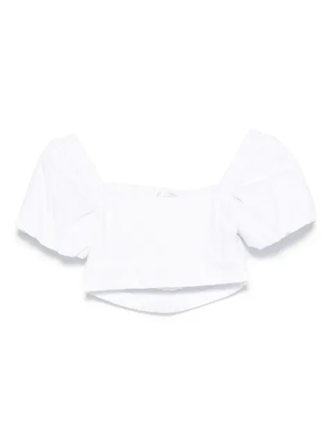 Miss Grant Kids puff-sleeve cropped T-shirt 