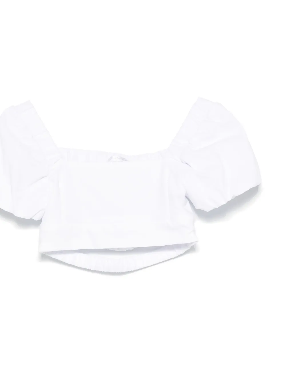 Miss Grant Kids Cropped T-shirt met pofmouwen Wit