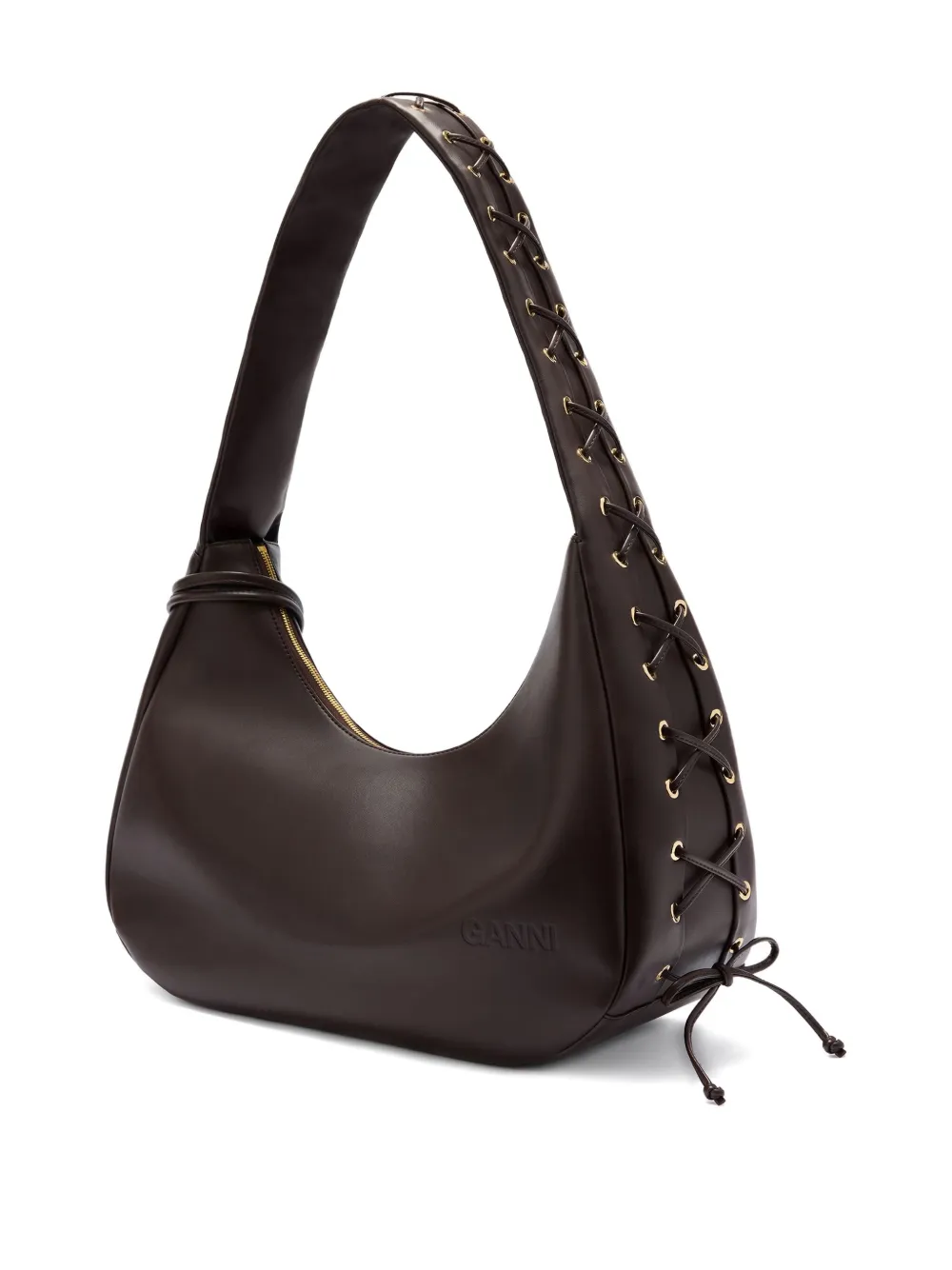 GANNI Hobo medium shoulder bag - Bruin