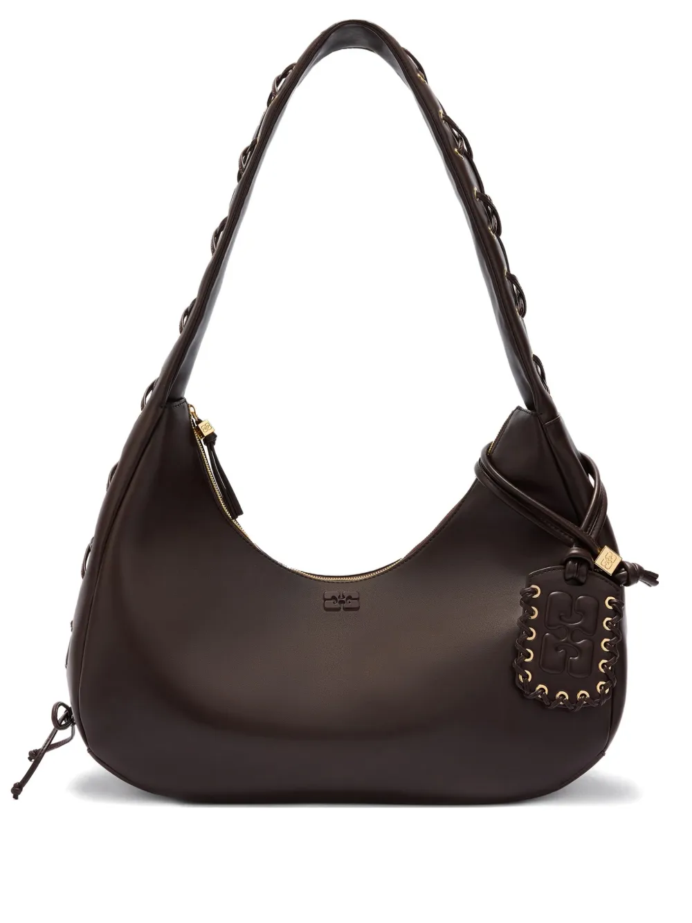 GANNI Hobo medium shoulder bag Bruin