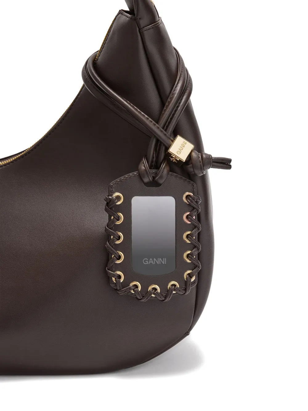 GANNI Hobo medium shoulder bag Bruin