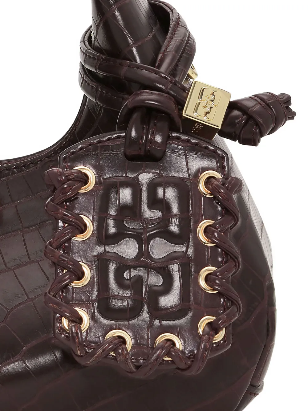Ganni Mini Croc-embossed Leather Tote Bag