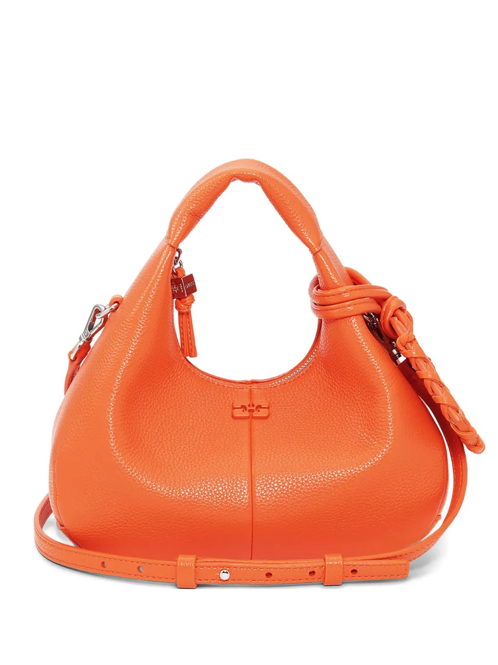GANNI mini textured leather tote bag | Orange | Image 1