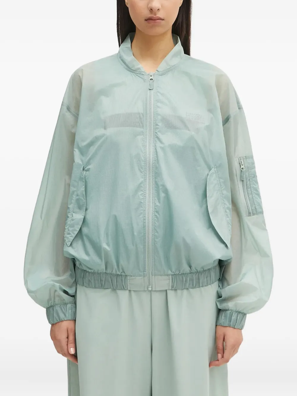 MM6 Maison Margiela ジップアップ ボンバージャケット - グリーン MM6 Maison Margiela ジップアップ ボンバージャケット - グリーン