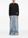 Neighborhood distressed-detail crew-neck jumper - Black