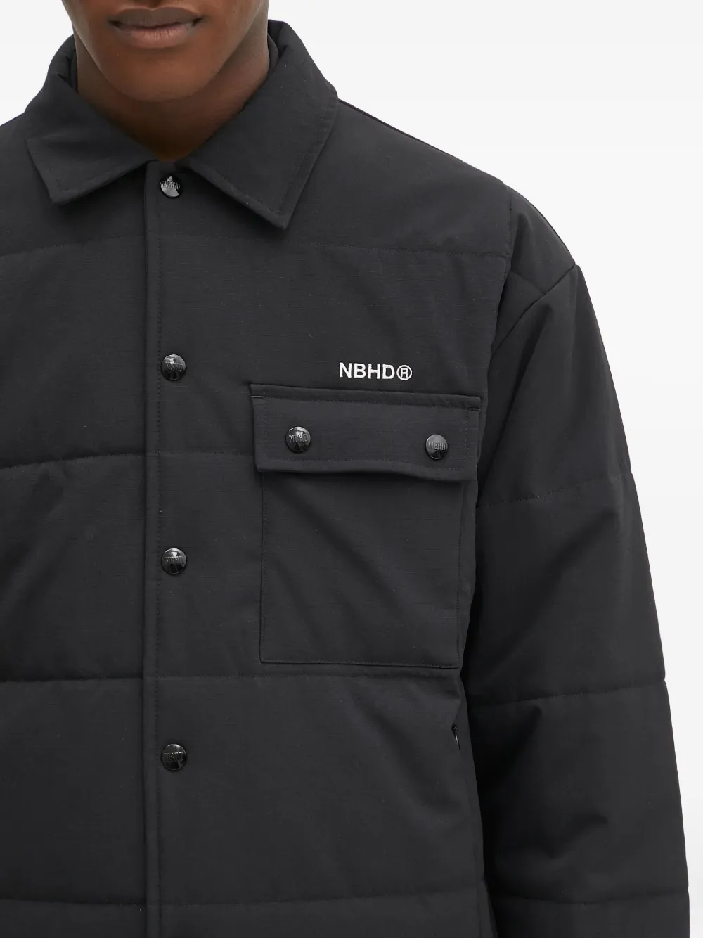 Neighborhood Gewatteerd shirtjack Zwart