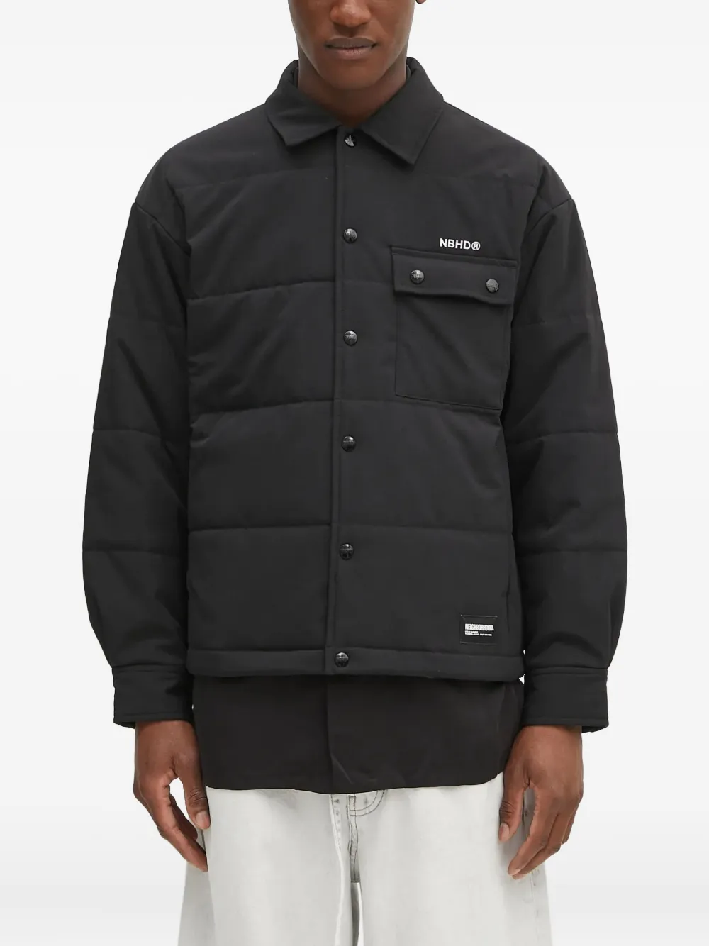 Neighborhood Gewatteerd shirtjack Zwart