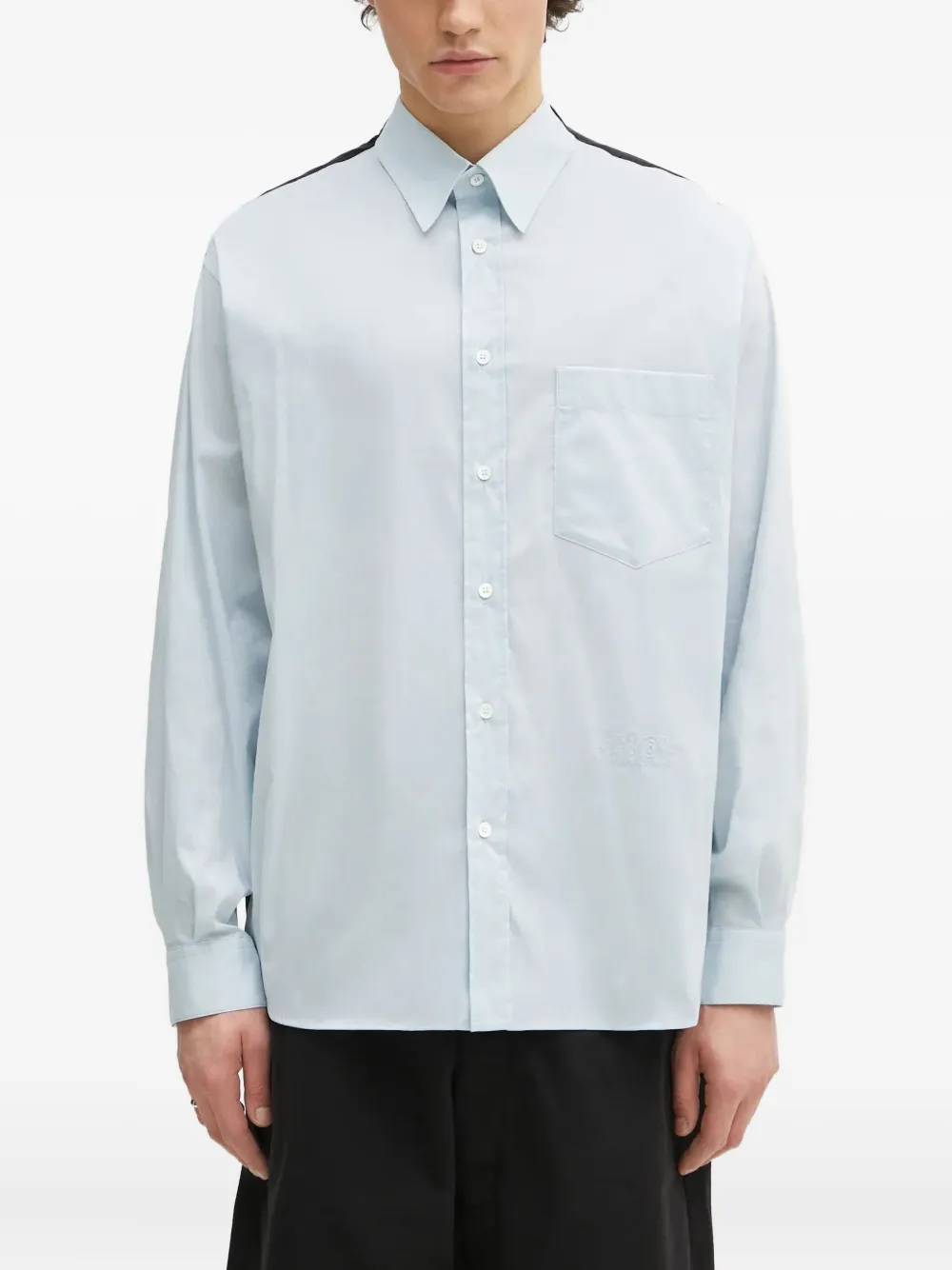 MM6 Maison Margiela チェーンディテール シャツ - ブルー MM6 Maison Margiela チェーンディテール シャツ - ブルー