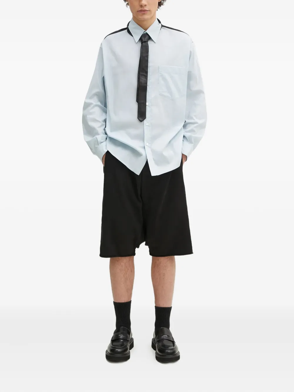 MM6 Maison Margiela Overhemd met vlakken en kettingdetail - Blauw