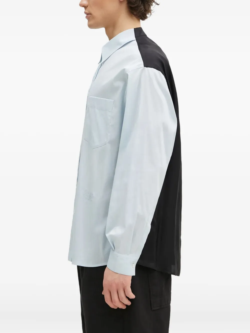 MM6 Maison Margiela Overhemd met vlakken en kettingdetail Blauw