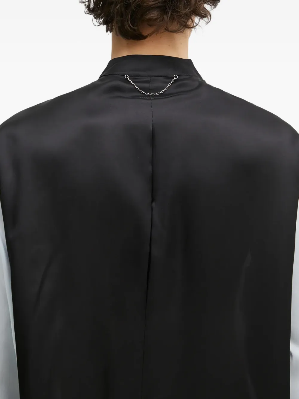 MM6 Maison Margiela Overhemd met vlakken en kettingdetail Blauw