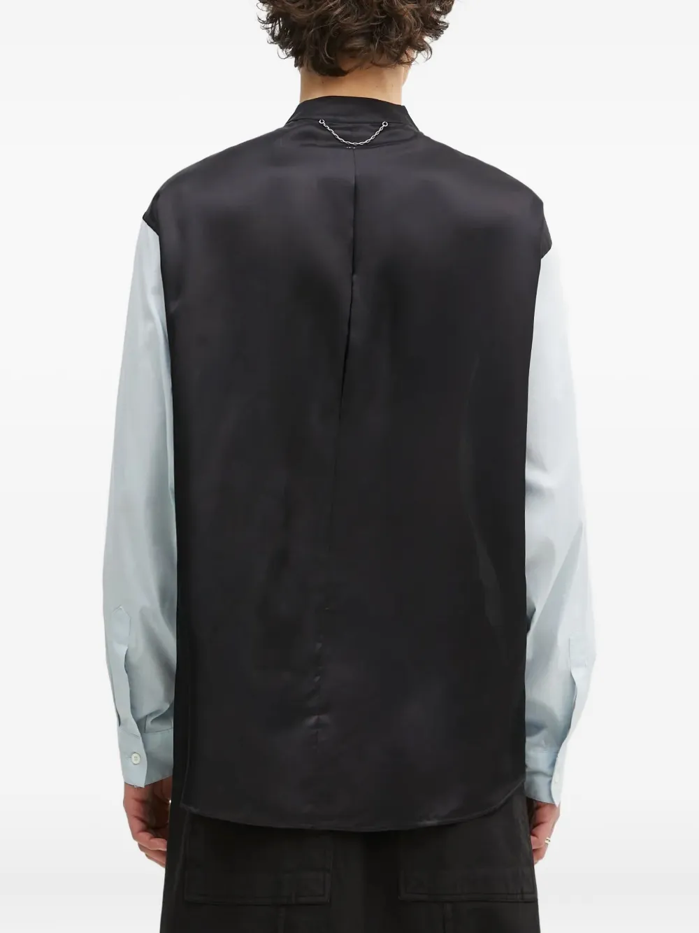 MM6 Maison Margiela Overhemd met vlakken en kettingdetail Blauw