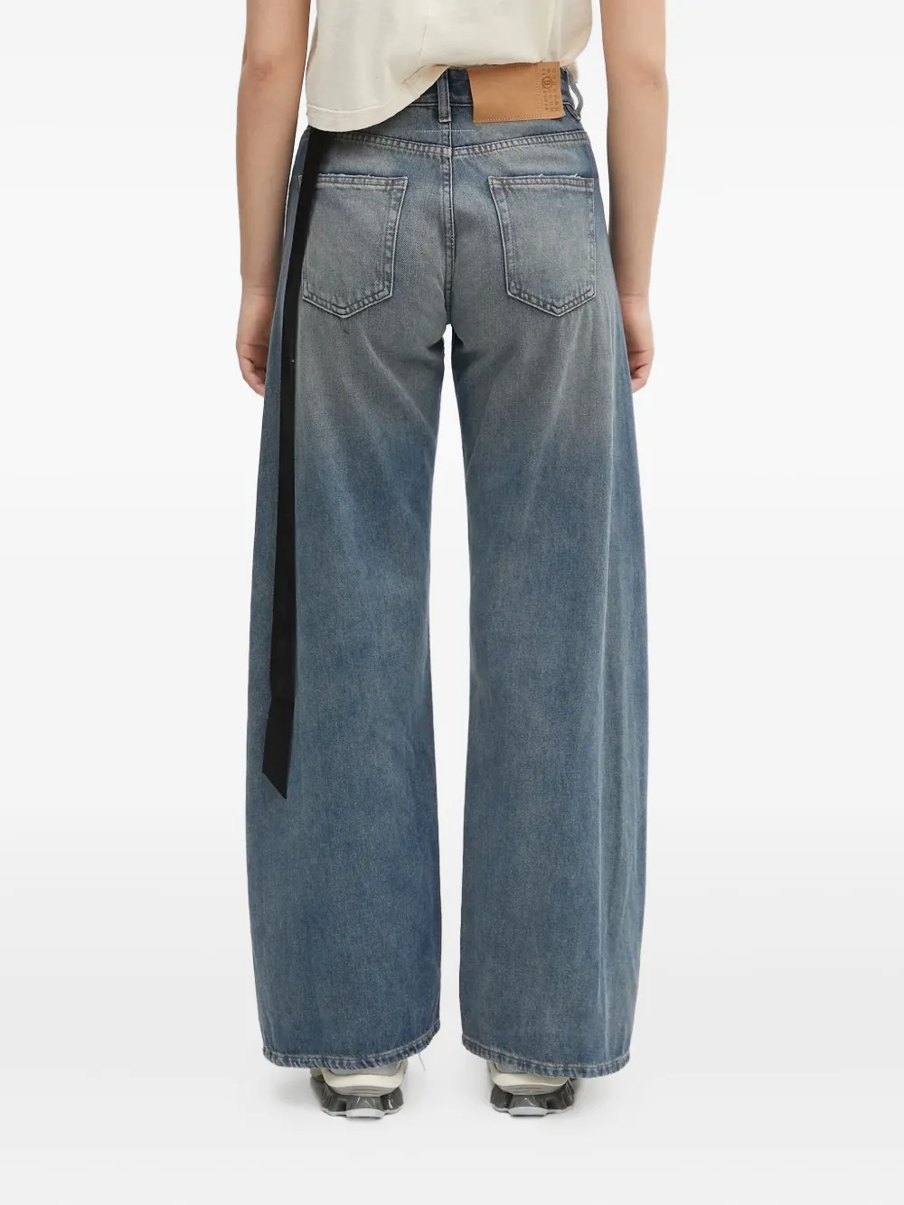 MM6 Maison Margiela Jeans met wijde pijpen en vervaagd effect Blauw